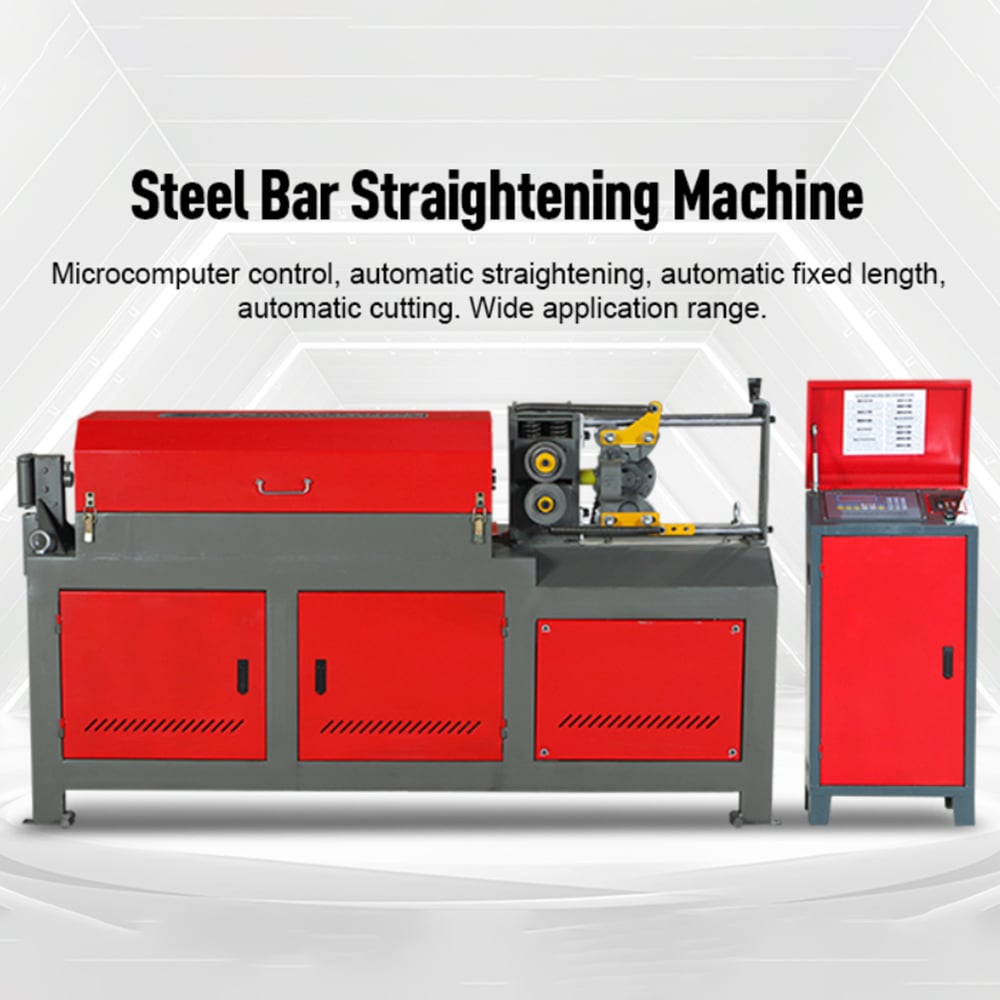 Steel bar straightening and cutting machine