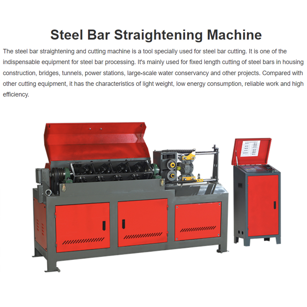 Steel bar straightening and cutting machine